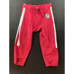Garban Athletics Red Football Pants Youth Medium Patch Stripes Drawstring
